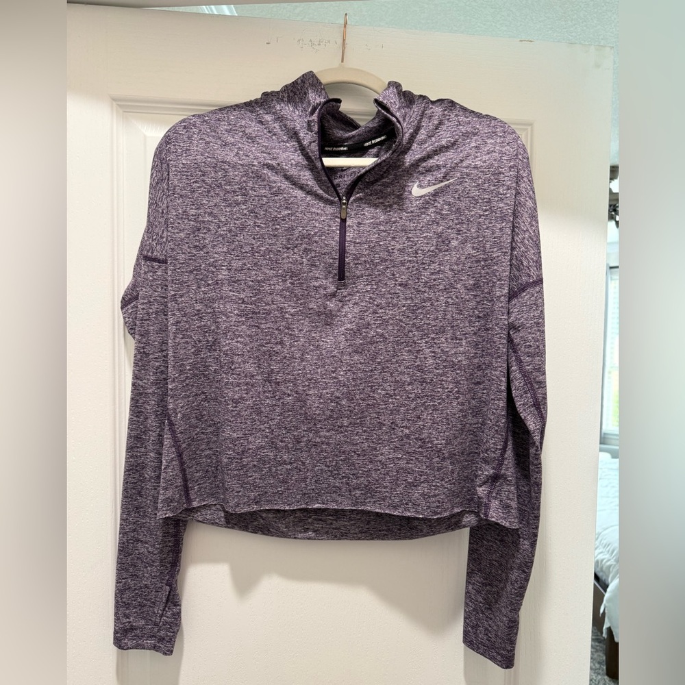 Nike Women's Cropped Purple Long Sleeve Top